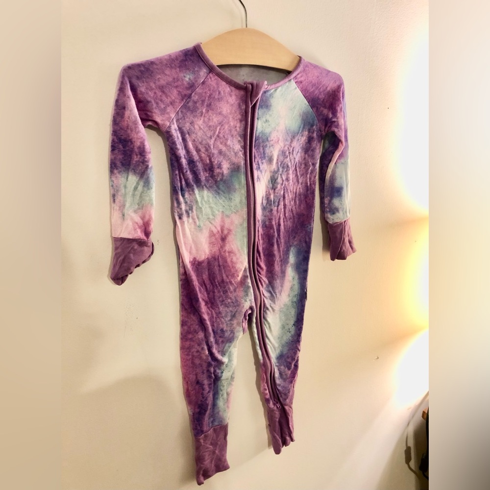 Little Sleepies Purple Watercolor Zippy 6-12mo